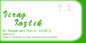 virag kozlik business card